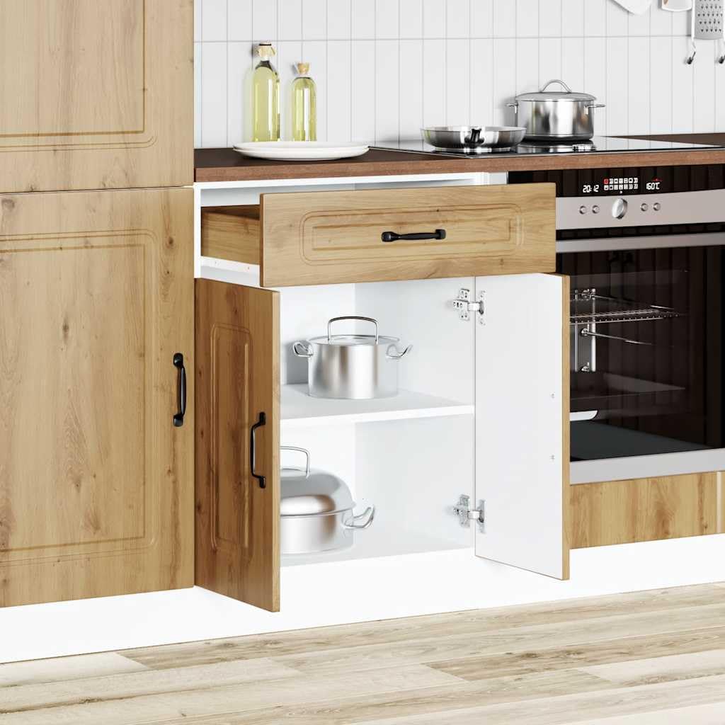 Mobiletto da cucina Kalmar, 60 x 46 x 81,5 cm, in legno di quercia
