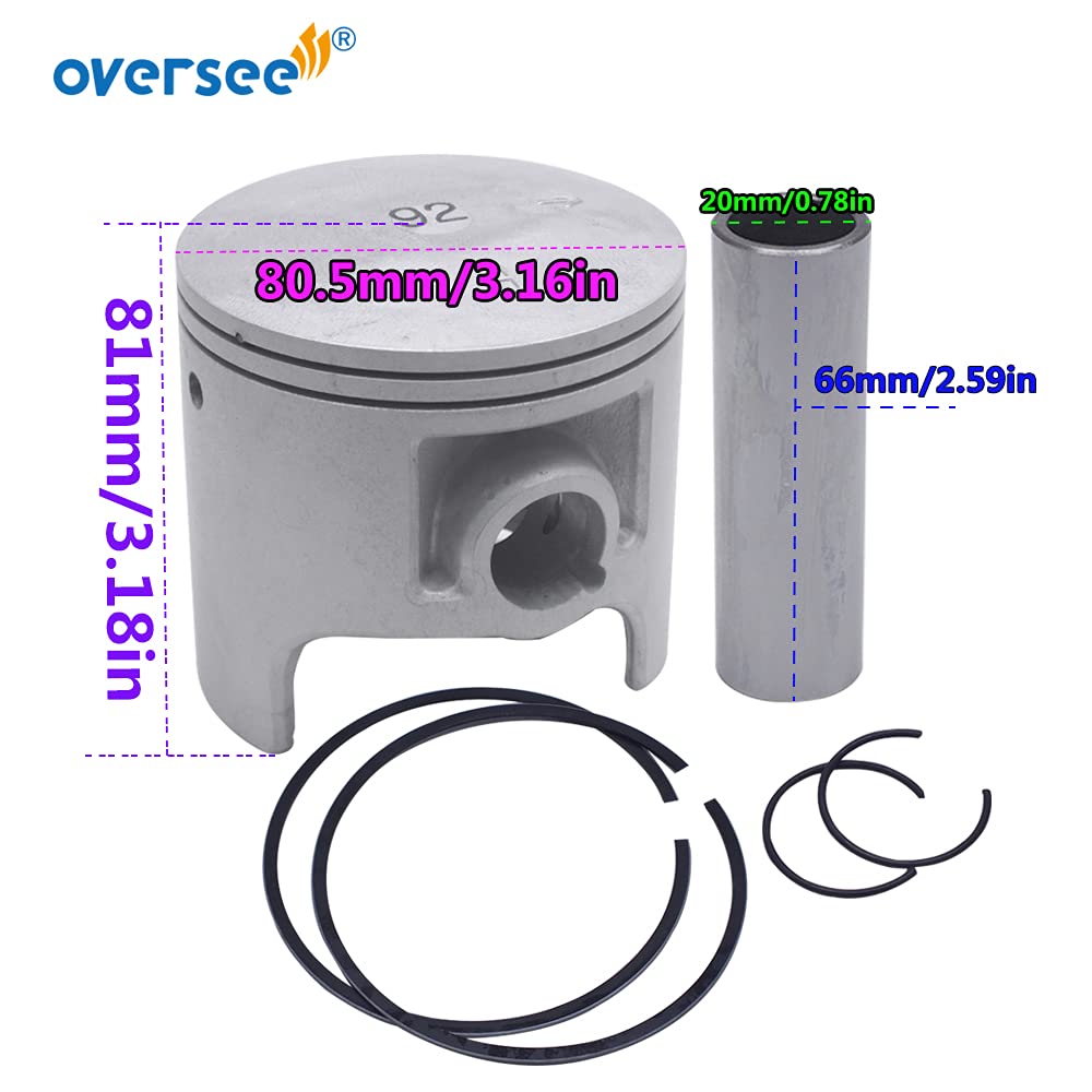 Amazon.com: 61X-11631 Piston Kit with Piston Ring for Yamaha