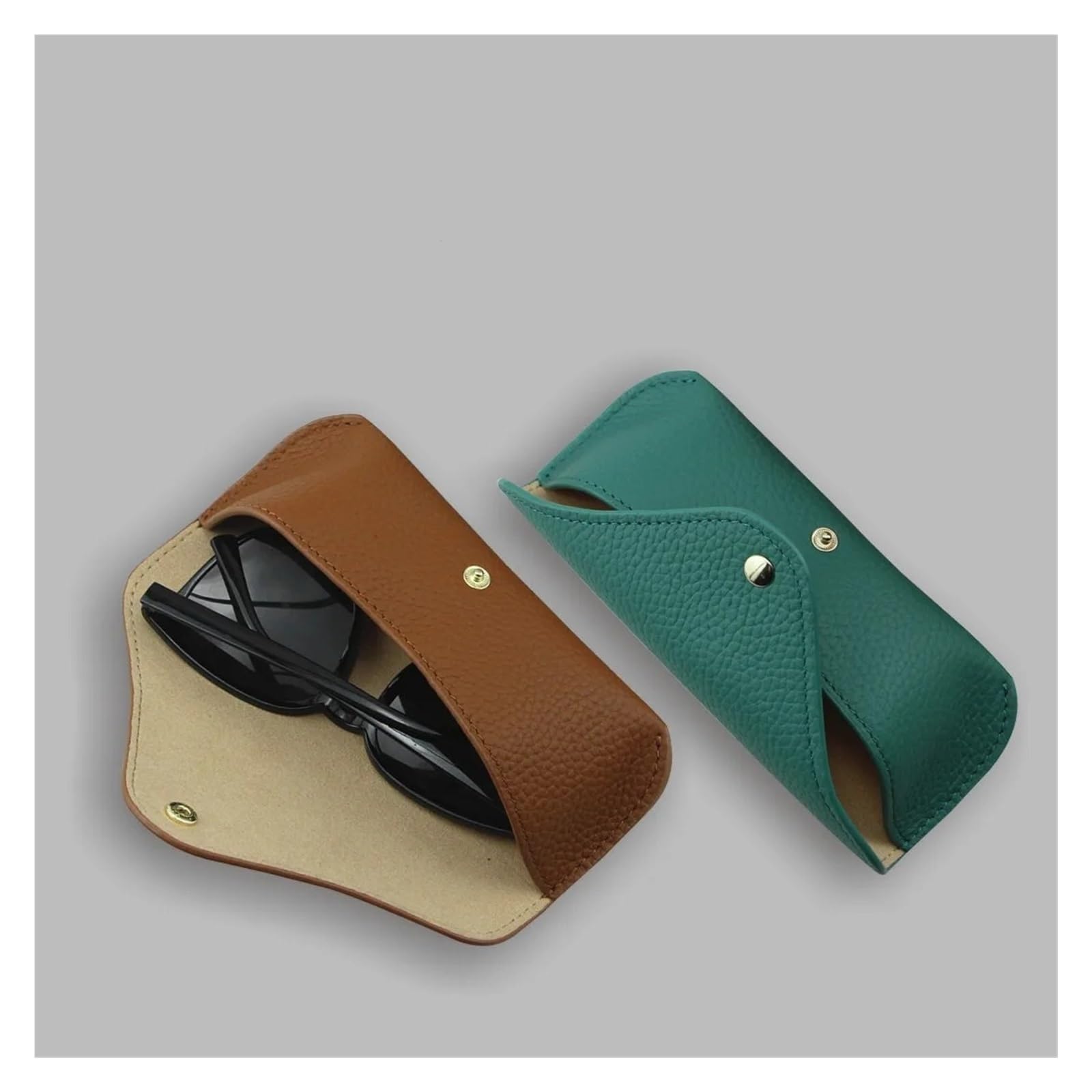 Étui à Lunettes en Cuir Étui à lunettes de soleil, sac Portable for hommes et femmes, housse rangement