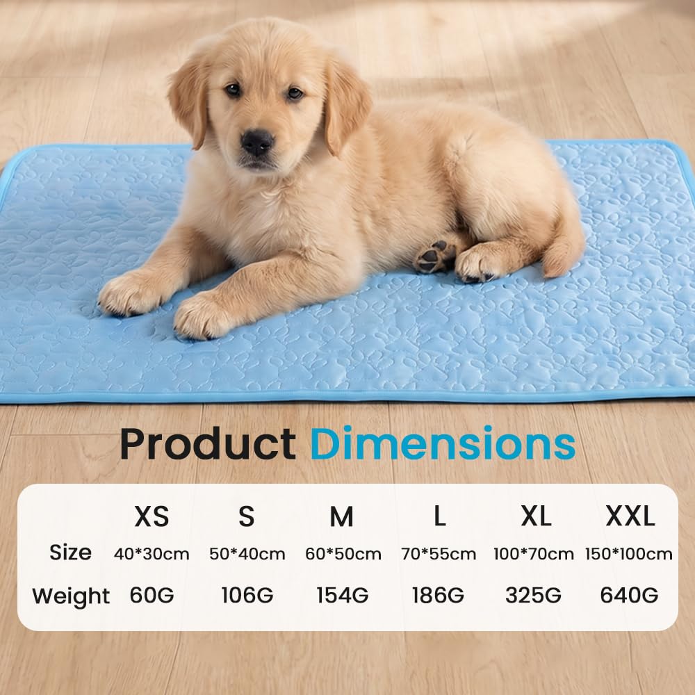 Kühlmatte für Hunde Selbstkühlende Hundematte Sommer Waschbar Kühlkissen Kühldecke Katzen Blau XL