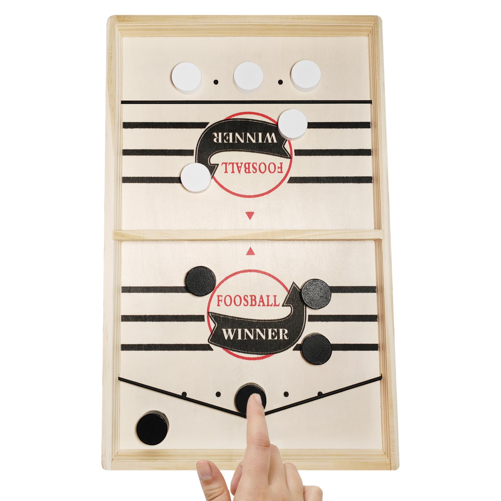 Fast Sling Puck Game, Wooden Hockey Game, Foosball Table Super Winner Slingshot Game, Wooden Desktop Battle Sling Hockey Table Game,Adults Kids Family Interaction Games