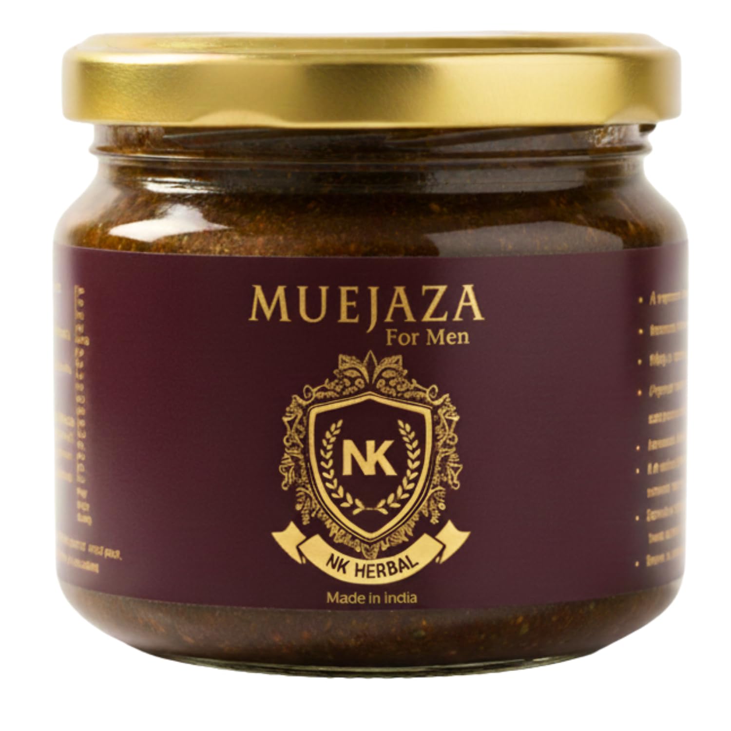 NK Herbal Muejaza For Men - Vitality Strength Stamina & Overall Health - with Pure Saffron | Shilajit | Ashwagandha | Gold Vark | Safed Musli | Kaunch Seeds and more - Natural Ayurvedic Chyawanprash - 300g