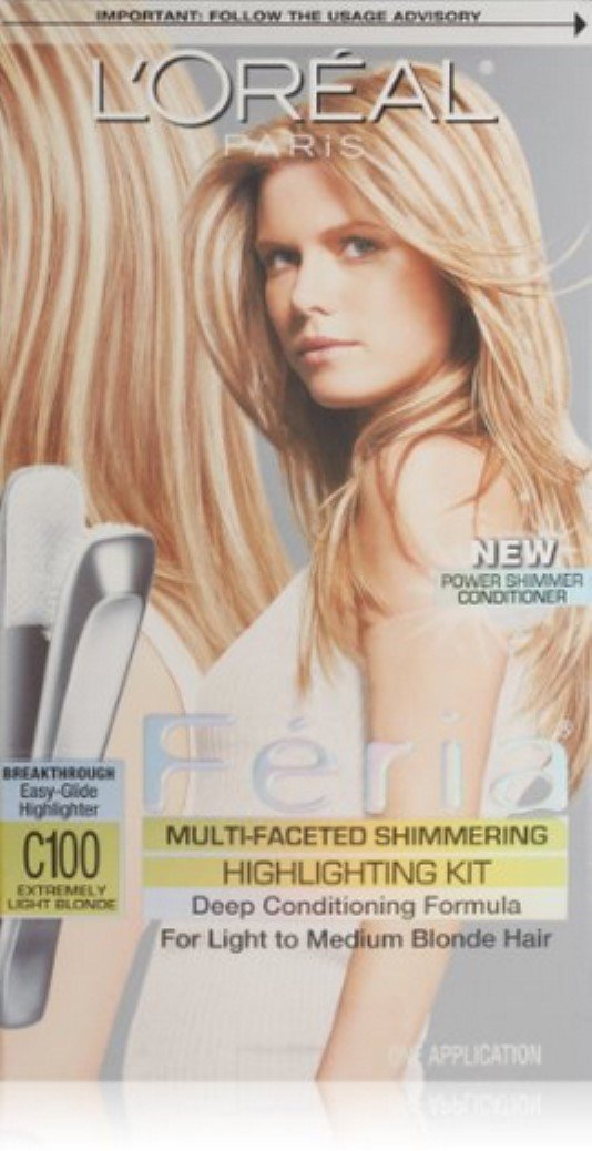 L'Oreal Paris Feria Multi-Faceted Shimmering Highlighting Kit, Extremely Light Blonde [C100] 1 ea (Pack of 2)