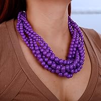 Vista 2 de Gargantilla de racimo de cuentas trenzadas multicapa de los años 20 con pendientes