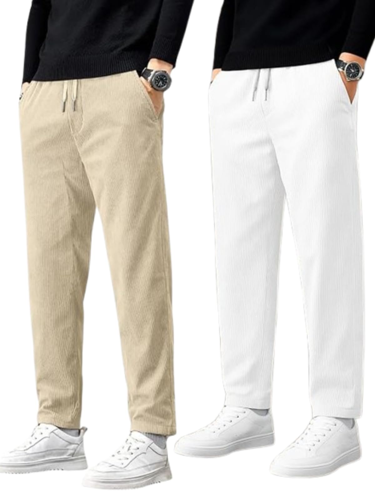 The Goal Studio Men’s Relaxed Straight Stretch Corduroy Pants – Breathable Soft-Touch Chinos | Vintage Heritage Style | Straight Leg Stretch Chinos-picture-39