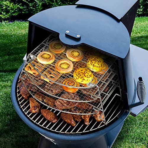 Image of SafBbcue 3 Tier Jerky Rack Compatible with Kamado Joe, Big Green Egg Smoker Accessories, Foldable Sliding Warming Rack Compatible with Traeger, Pit Boss, CampChef, GMG and More Barrel Pellet Grills