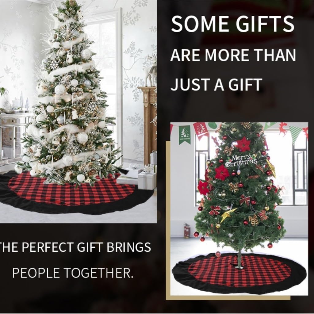 Tree Skirt Christmas Christmas Tree Skirt Decoration Supplies Plaid Cloth Tree Skirt Flannel Tree Skirt Christmas Tree Decoration Christmas Skirt Tree(R)
