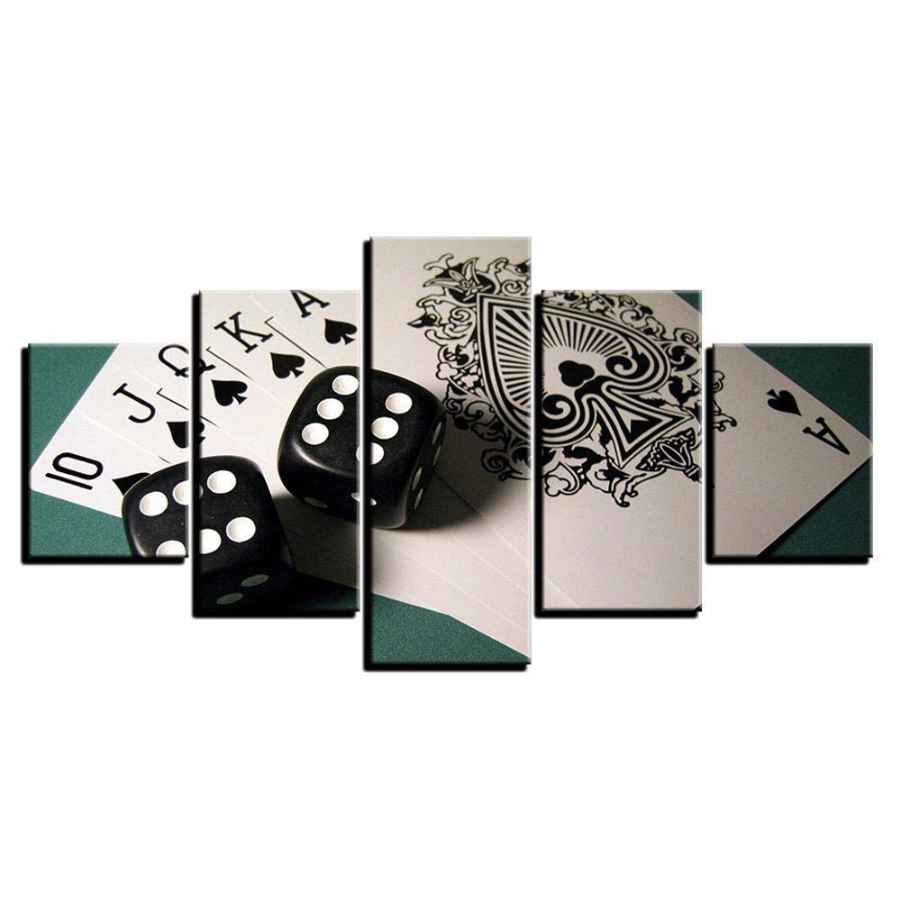 Peinture à l'huile moderne et toile imprimée poker pour décoration murale maison