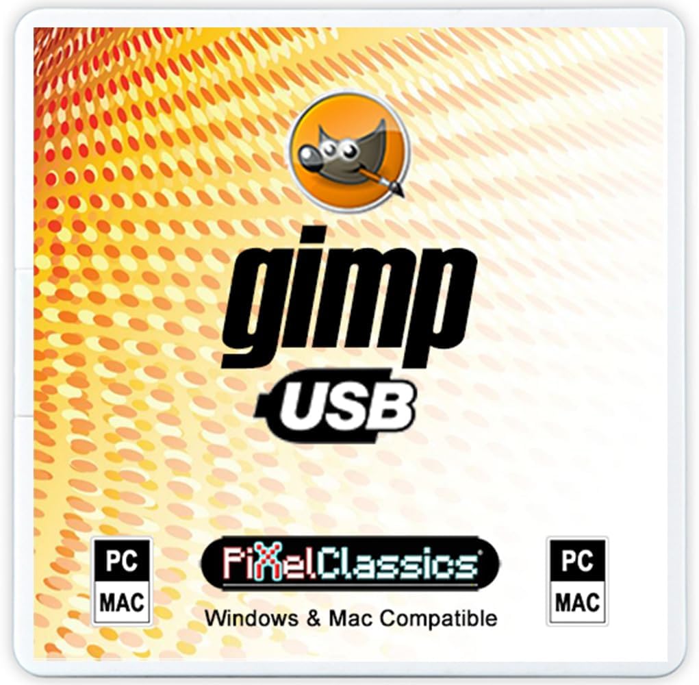 GIMP Photo Editing Software 2026 on USB Drive | Compatible with Photoshop – Create, Open &