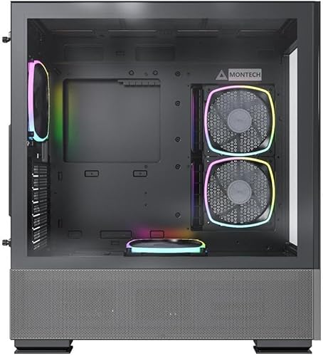 Miniatura 2 de Montech Sky Two doble vidrio templado 4 ventiladores PWM ARGB preinstalados caja de computadora ATX para videojuegos tipo C alto rendimiento de