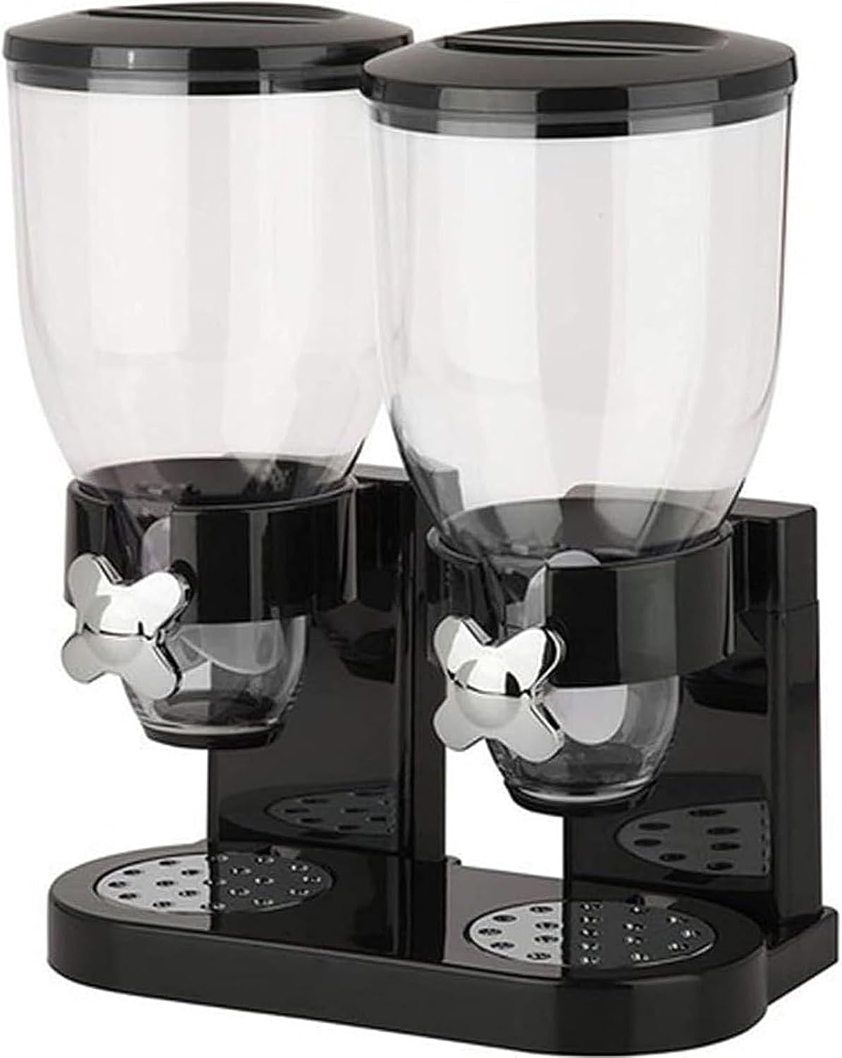 Double Cereal Dispenser Dry Food Canister Control Storage Container Machine for Home & Kitchen, Great for Cornflakes, Candy, Nuts, Beans