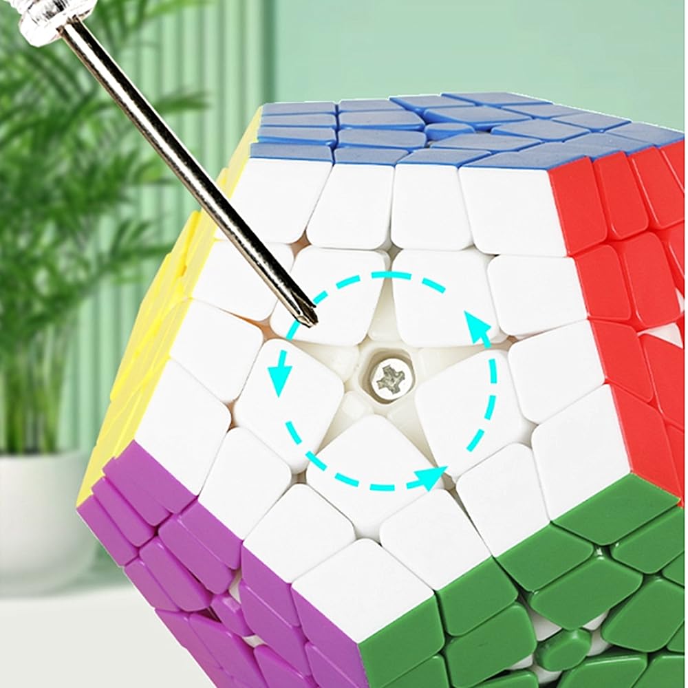 XMDCuber Megaminx 4x4 Stickerless Cube, 4x4 Dodecahedron Speed Cube, Pentagonal Magic Cube Dodecahedron