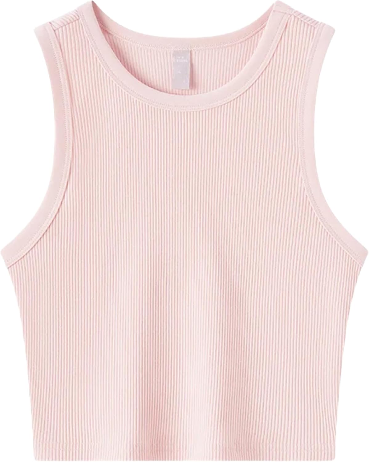 Womens Round Neck Short Style Skinny Solid Color Vest Versatile Daily Base Layer Inner Wear
