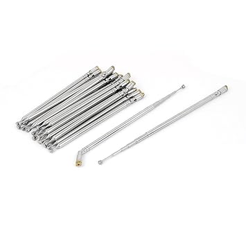 ELECTROPRIME RF Connector Female Connector 6 Sections Metal Telescoping Antenna Aerial 20pcs