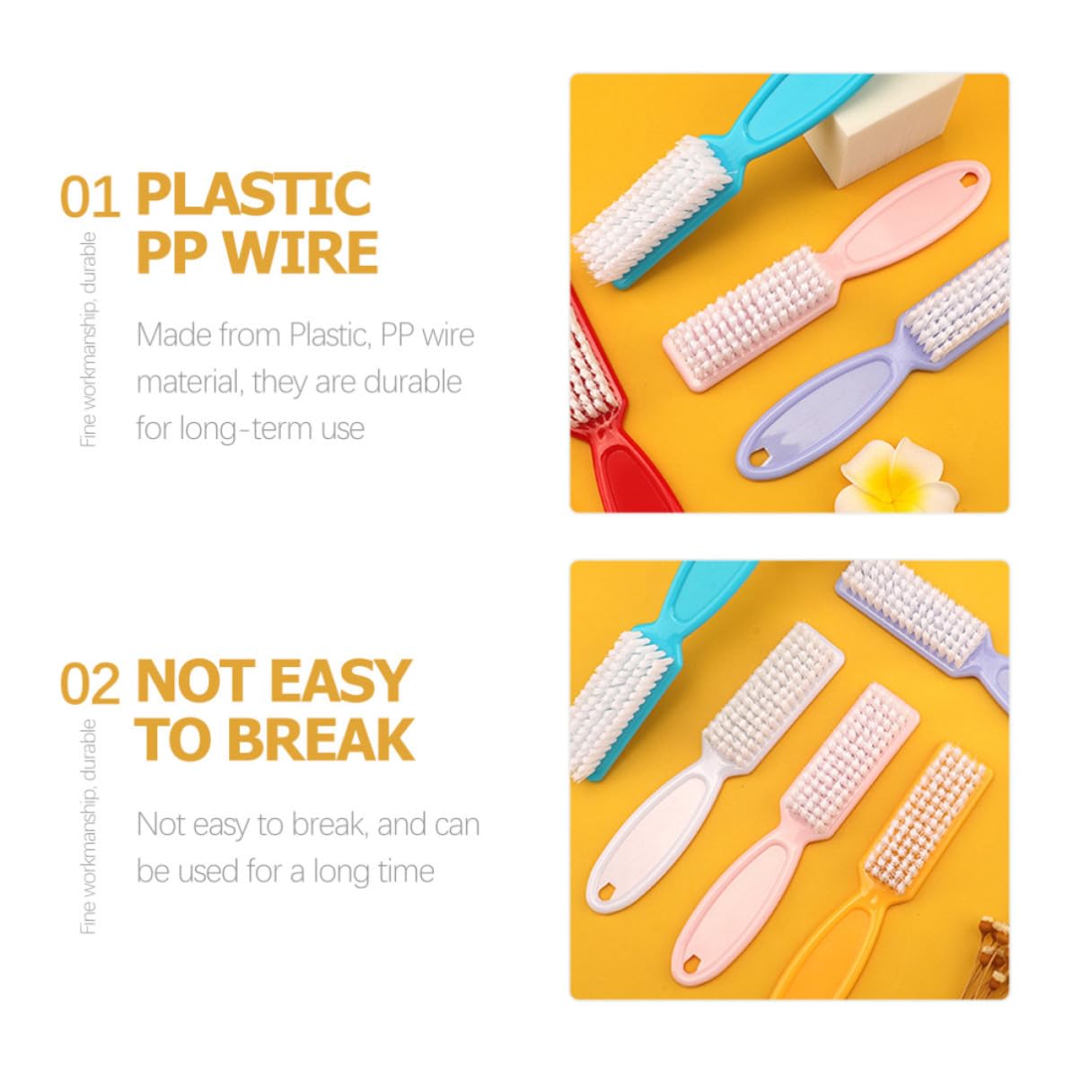 Spazzola per Unghie in Plastica 24 Pezzi, Leggera e Facile da Trasportare, la Pulizia delle Unghie in Cucina e Lavandini Colore Casuale