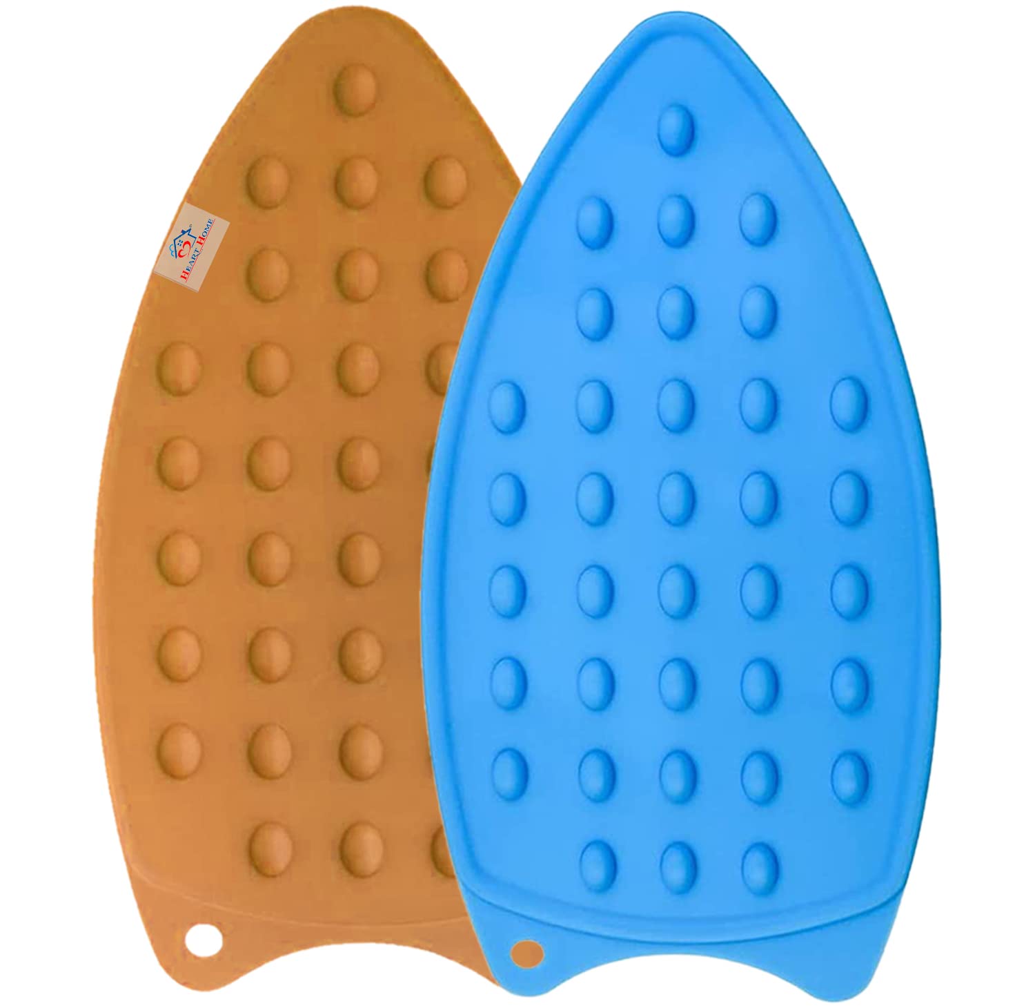 Heart Home Iron Mat | Flexible Silicone Iron Pad | Iron Rest Pads | Heat Resistant | Anti-Slip Mat | Protective Waterproof Insulation Iron Mat | Pack of 2 | Assorted