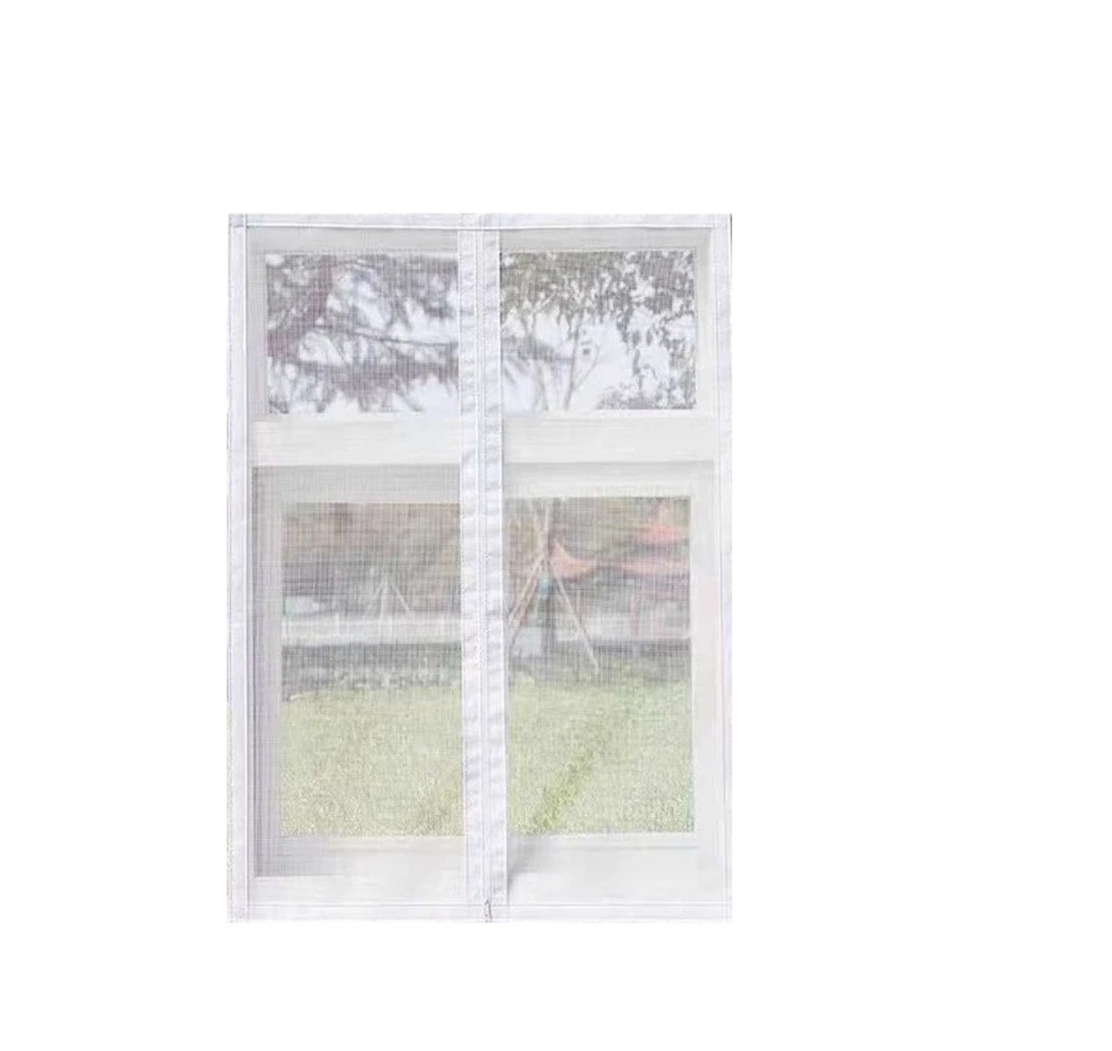 Mosquitera autoadhesiva con cremallera para ventana blanca de 110 cm x 120 cm