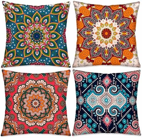 Kit 4 Capas de Almofada para Sofá 45x45cm Tecido Poliéster Decora...