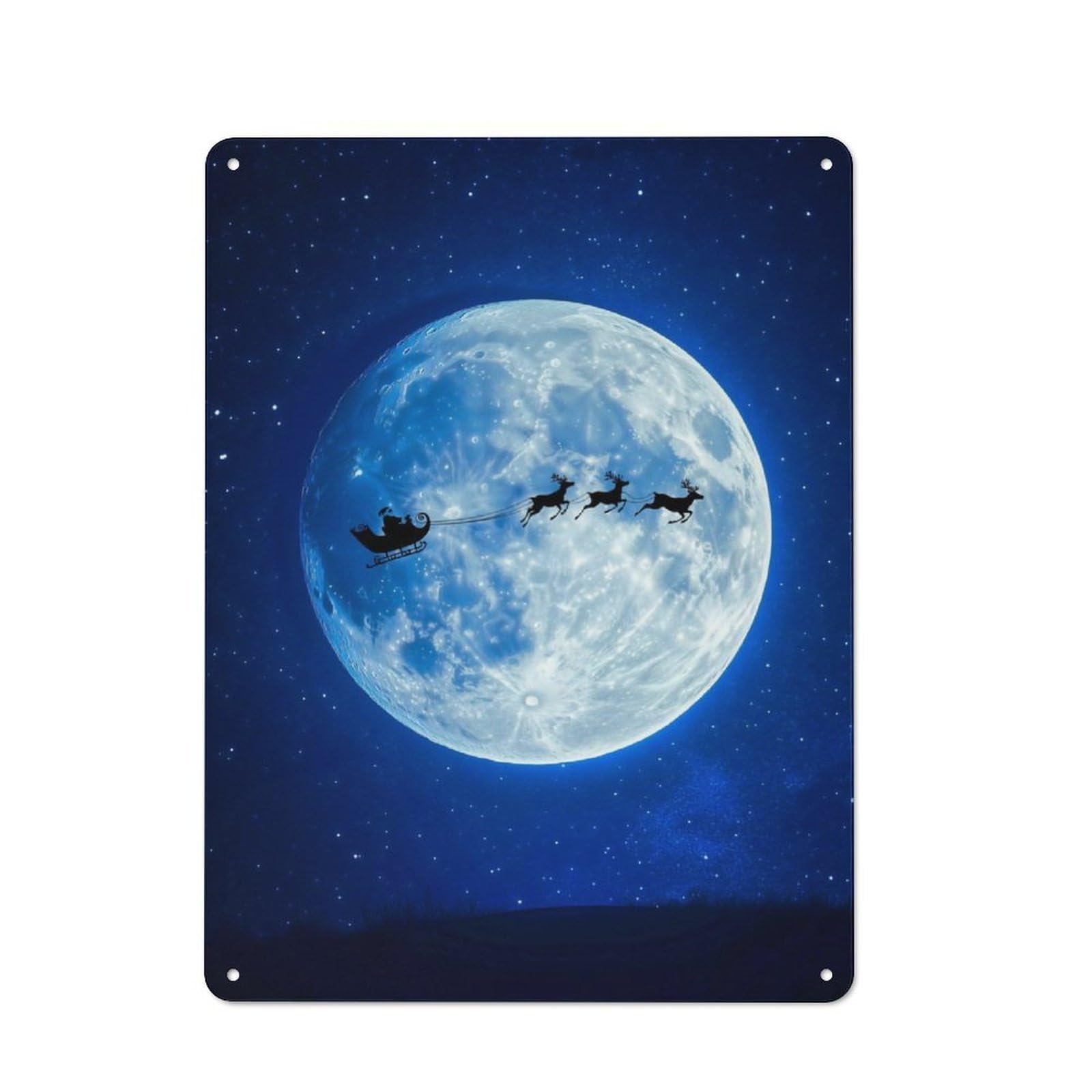 Junmoney Santas Sleigh On Christmas Eve Metal Sign 40X30cm With For Home Bar Wall, Rustic Decor, For Collectors Decorating Home Bars And Entertaining Spaces