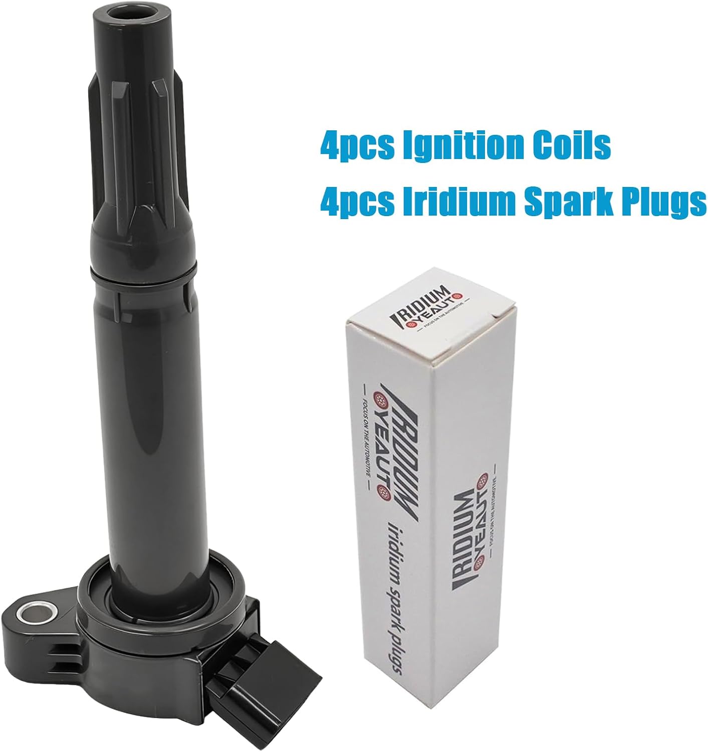 UF487 Ignition Coil Pack 90919-A2002 and Iridium Spark Plugs Set Of 4 Fit For Toyota Camry 2007-2024,Highlander 2009-2024,RAV4 2006-2014,Avalon 2013-2022,Venza 2009-2015&Lexus 2013-2024 2.5L 2.7L L4