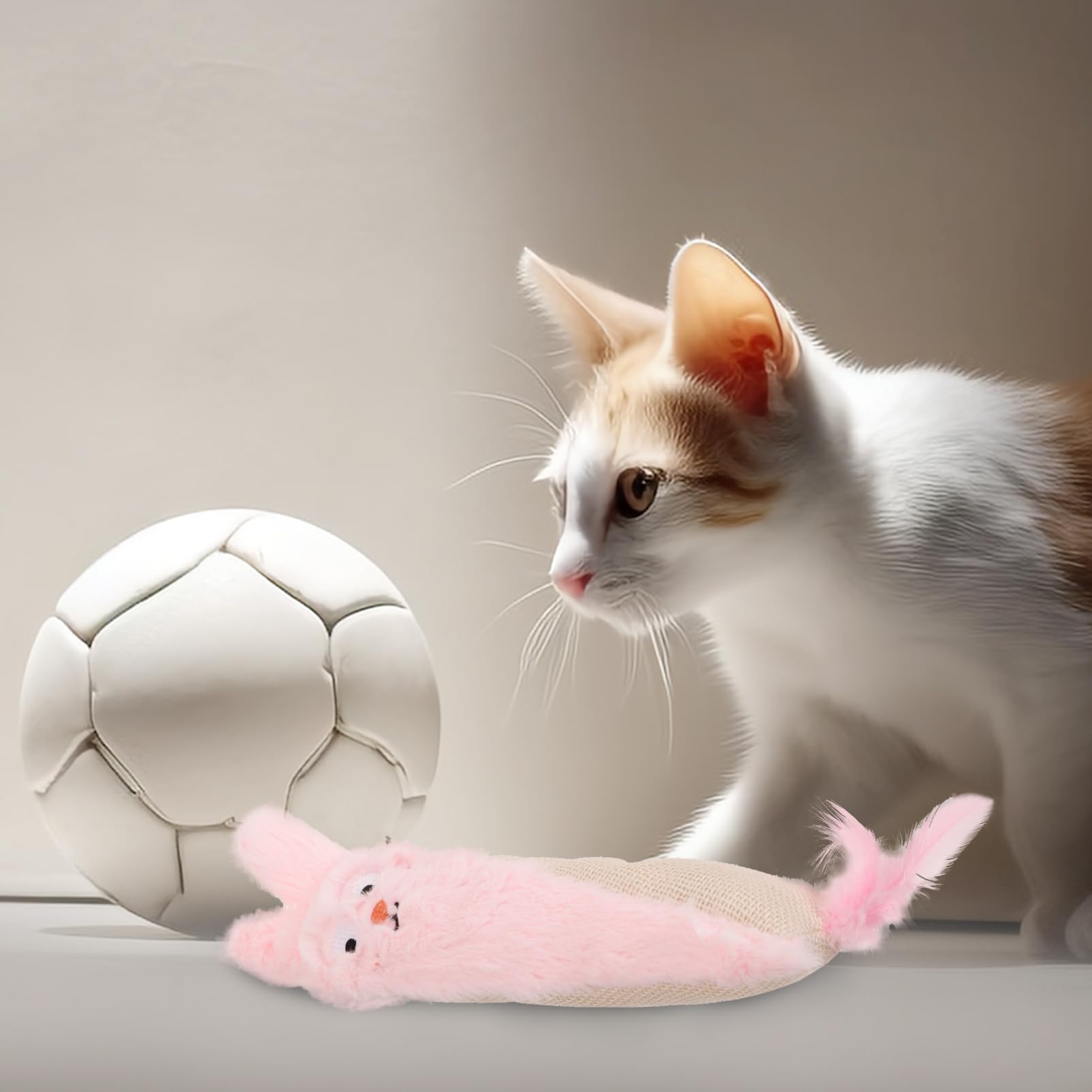 FOMIYES Jouet Herbe à Chat pour Chat avec Papier Froissé Jouet Interactif Peluche à Mordre pour Chatons
