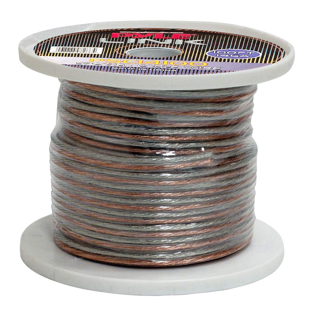 Pyle 100ft 14 Gauge Speaker Wire - Copper Cable in Spool for Connecting Audio Stereo to Amplifier, Surround Sound System, TV Home Theater and Car Stereo - Pyle PSC14100