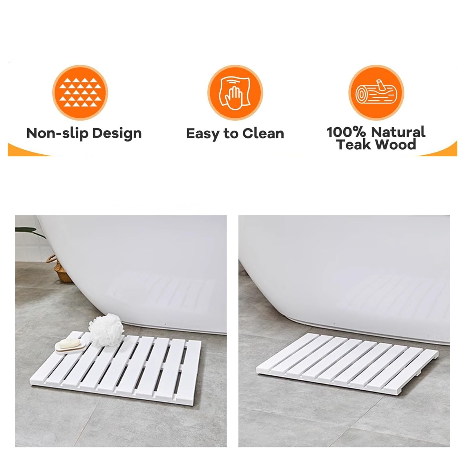 Pedana Doccia Legno,pedana Legno Doccia,Tappetini da docciapedana Doccia Esterna Giardino,per Sauna, Spa, Cucina, Ingresso, Ufficio,Tappetino Doccia in bambù(Natural,W70xL80cm/W28xL31in)