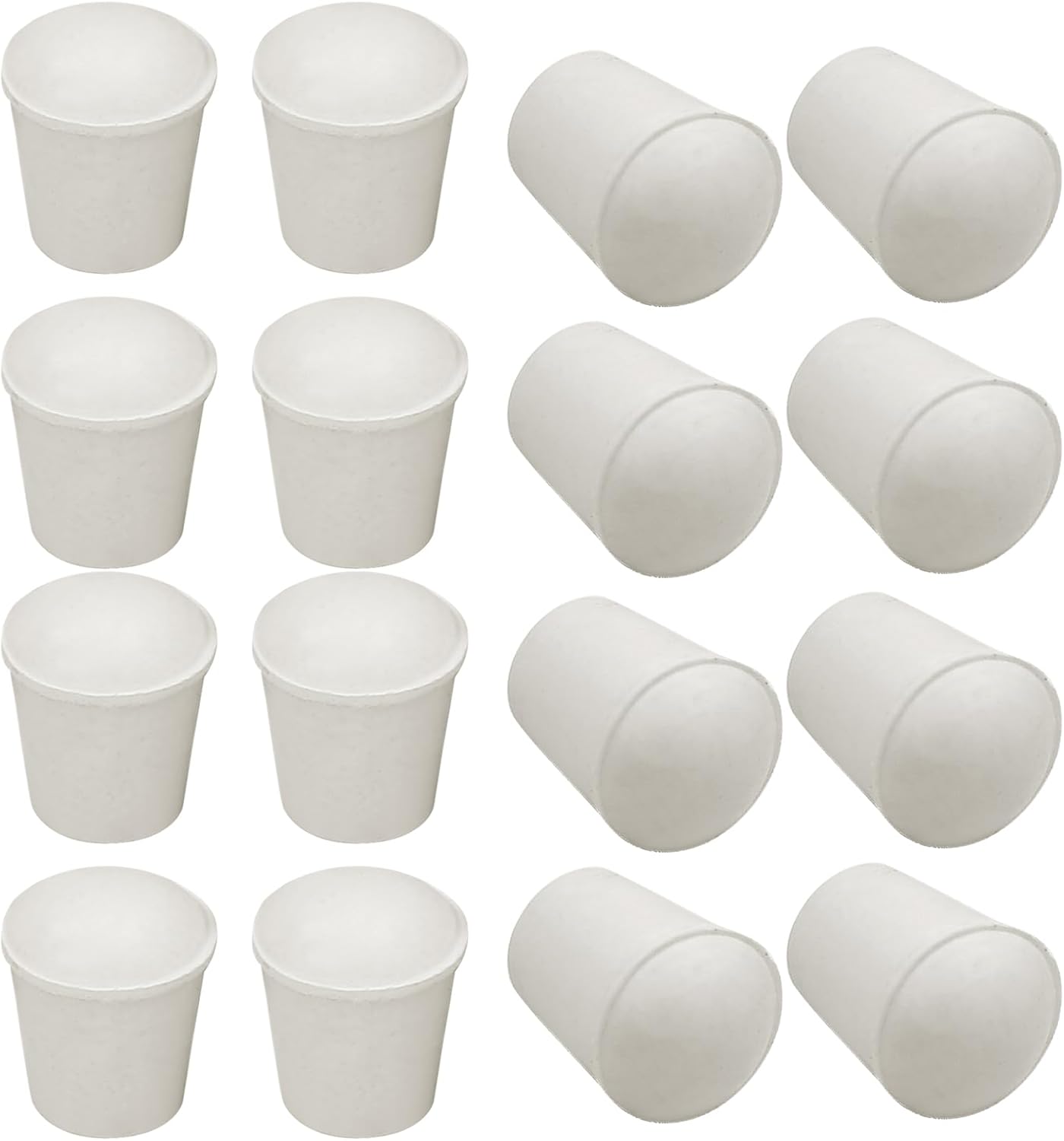 16pcs 1/4 Inch Round Chair Leg Tips Caps, Non-Slip Rubber End Caps, White Furniture Leg Caps Fit for 0.2"-1/4" (5mm-6mm) Diameter Round Feet