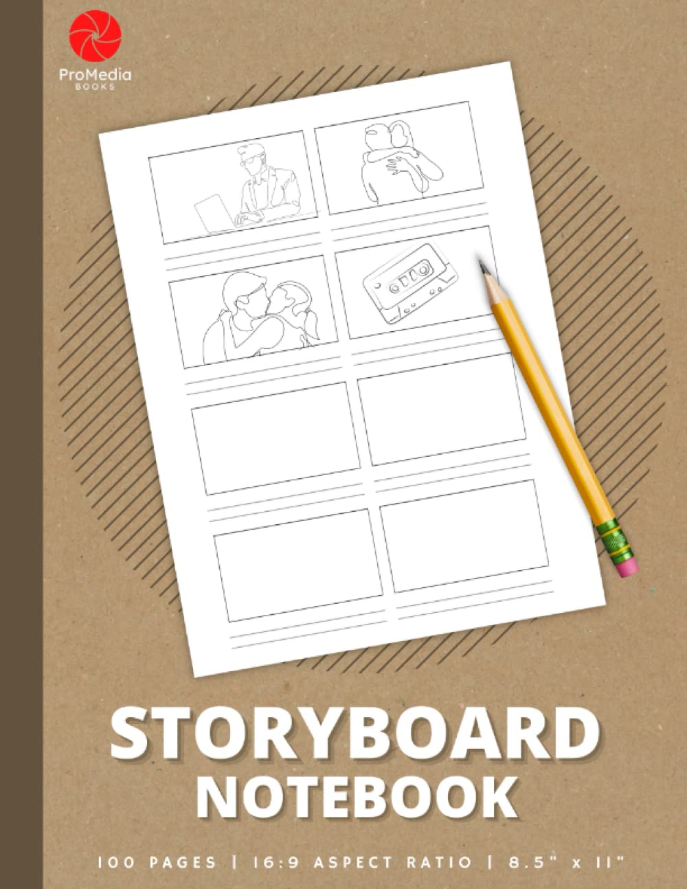 Storyboard Notebook: Blank 16:9 Storyboard Templates / Storyboarding Sketchbook for Pros, Film Students, Directors and Cinematographers (Storyboard Sketchpad)