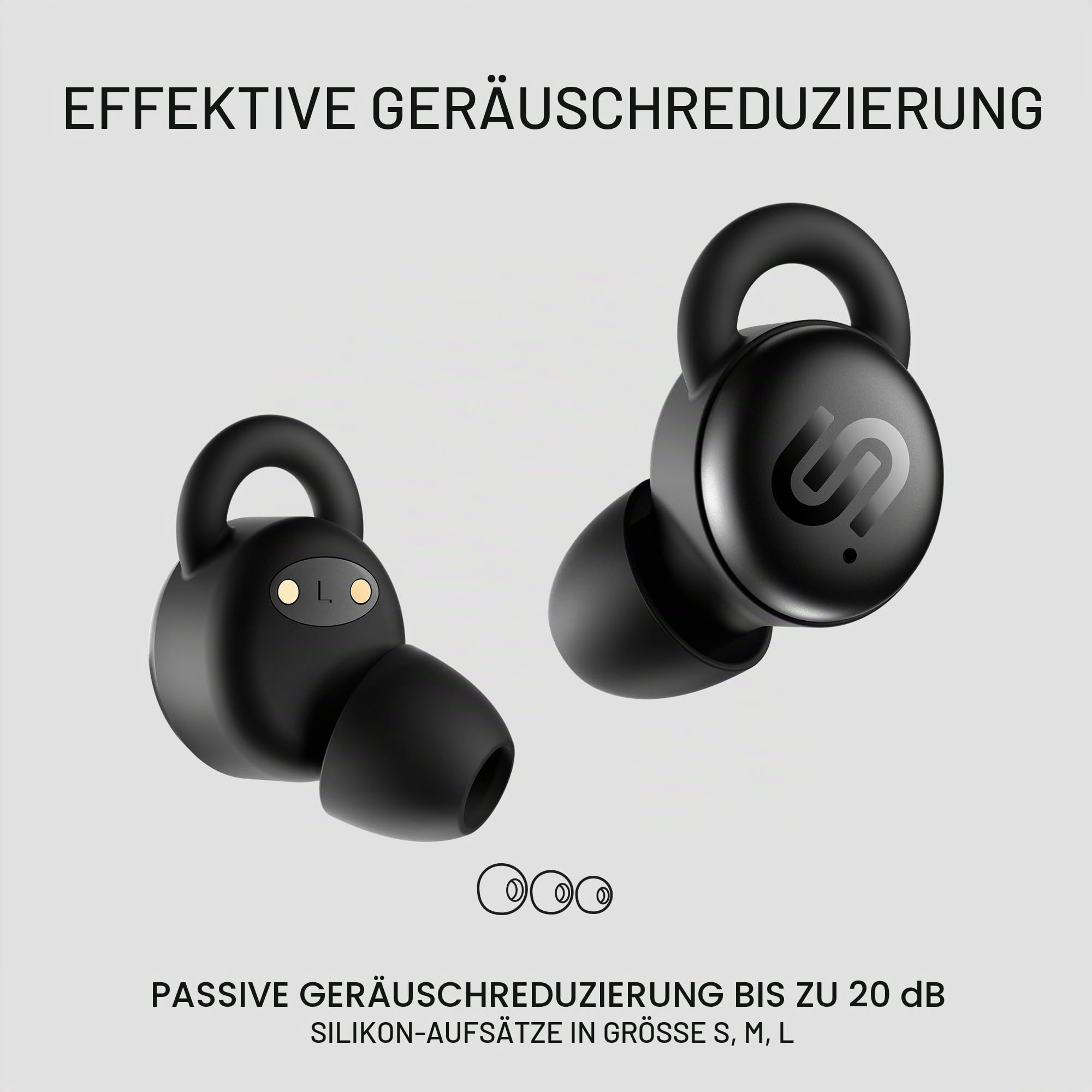 Urbanista Mini Schlafkopfhörer Sleep Earbuds, Geräuschblockierung Ohrhörer, Seitenschläfer, 27h Wiedergabe, Einstellbare Sleep-Timer, Bequemes flaches Design, Bluetooth 5.4, 3 EQ-Modus, Porto