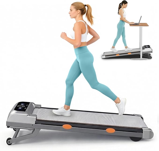 Walking Pad with 12% Incline/Adjustable Height, Upgraded 3.5HP Walking Pad with Handle Bar, 4 in 1 Foldable Under Desk Treadmill, Electric Portable Treadmills for Home 350LBS, LED Display