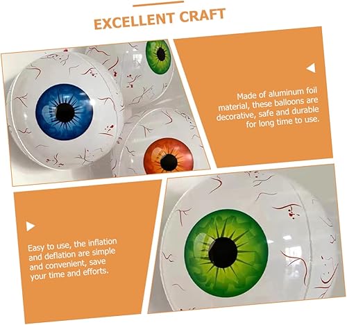 Miniatura 4 de FUNOMOCYA 6 globos oculares de látex, regalos de Halloween, globos de Mylar para decoración de Halloween, globos de miedo, globos oculares
