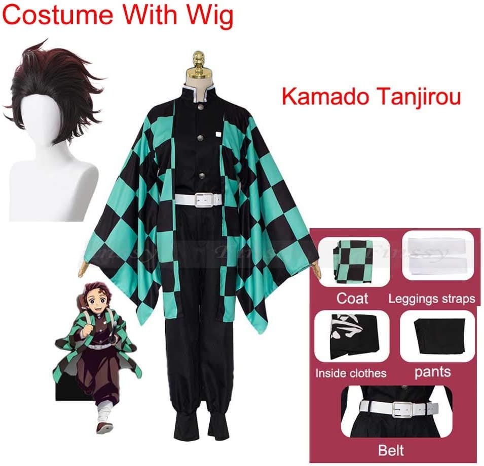 Demon Slayer Kimetsu no Yaiba Tanjirou Nezuko Cosplay Kimono Wig Anime Exhibition Cartoon Character Cosplay Costume with Wig
