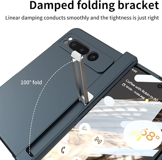 Case for Google Pixel Fold, Hinge Protection Back Cover with Kickstand, Screen Protector and Magnetic Adsorption Luxury Ultra Thin Case,Green