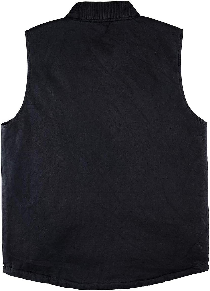 Lisskolo Men's Quilted Lined Vest Washed Canvas Winter Warm Outdoor Hunting Work Utility Travel Vest Jacket - Image 4