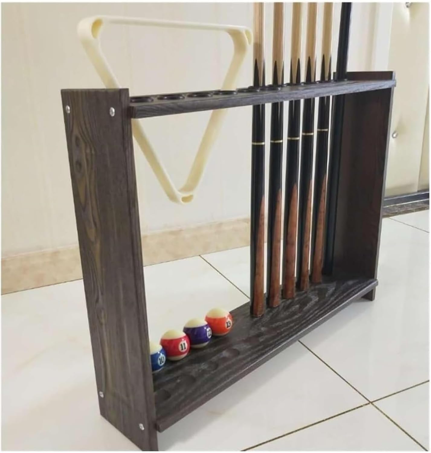 Billiard Taco Rack, Billiard Taco Stand, Billiard Taco Stand, Standalone Wooden Rack with Capacity for Up to 12 Tacos, Room Taco Rack