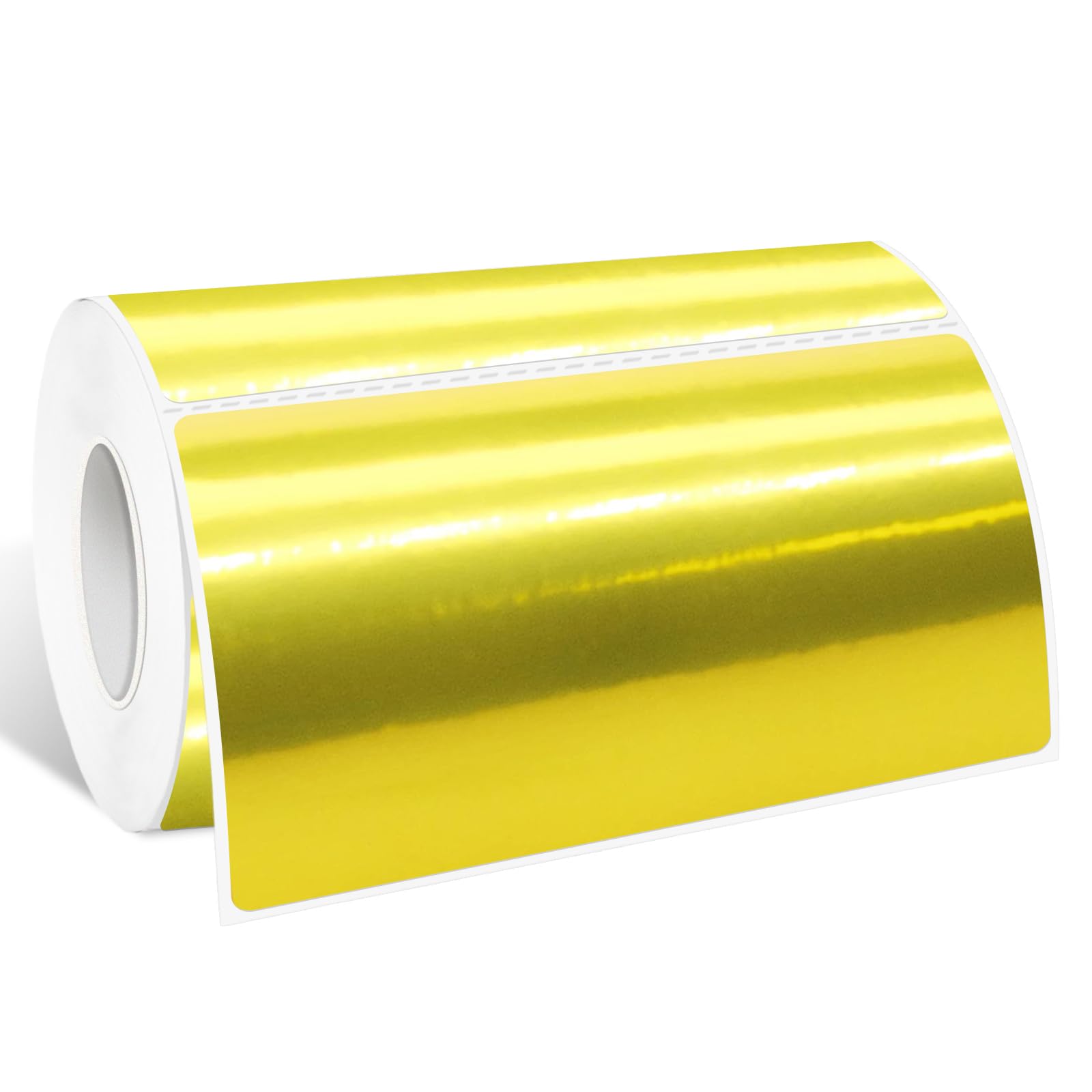 Yeachlaing 2" x 4" Gold Thermal Label Stickers,Waterproof Thermal Printer Sticker Labels for Gift Wrapping, Self-Adhesive Name Price Tag DIY Custom Logo Design (250 pcs,Gold)