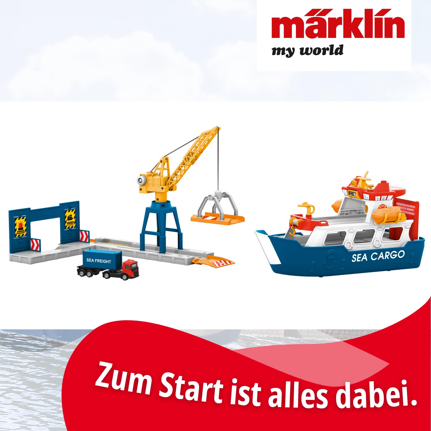 Märklin My World 72223 - Set de Juego con grúa móvil (Carga y Descarga, Accesorios, para niños a Partir de 3 años, Carril H0)