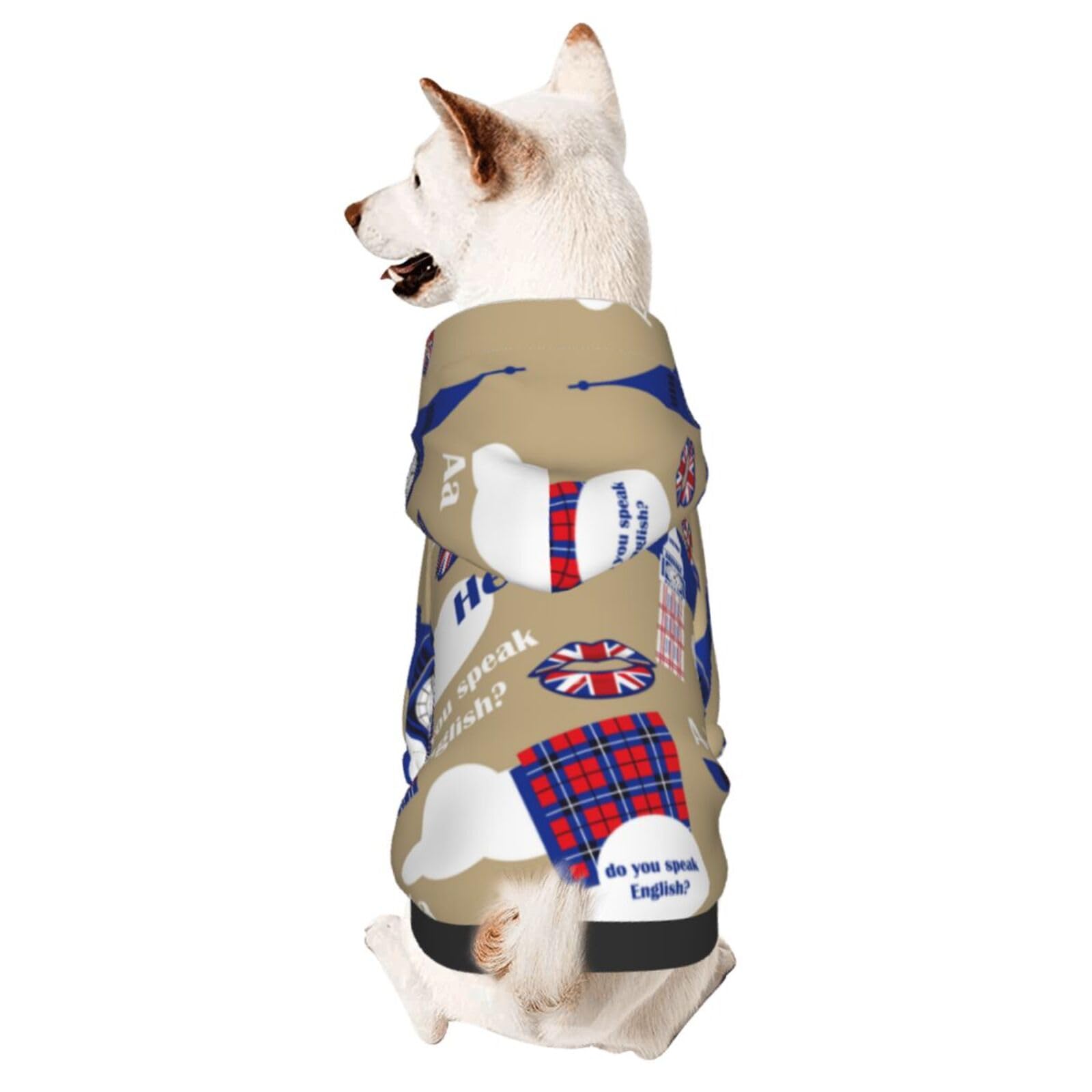 Amazon | ペット服 パーカー 秋冬 犬の服 イギリス 国旗柄 ロンドン 