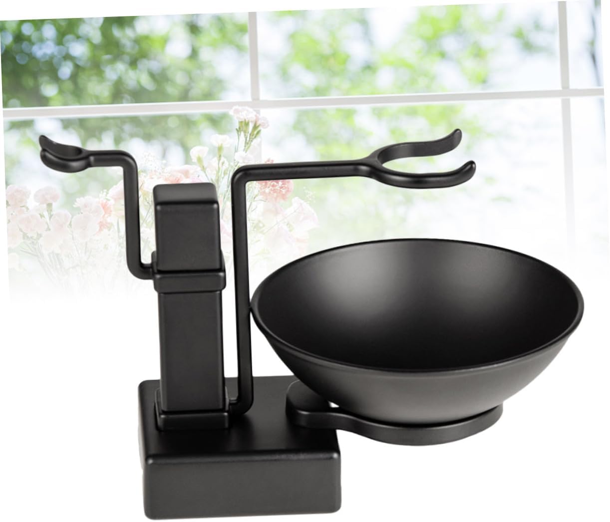 2pcs Men Grooming Kit Razor Stand Set Brush Stand Shaving Bowl for Shower Wall Mount Tidy Organized Bathroom