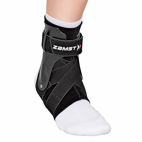 Zamst A2-DX Tobillera Negra para Deportes - Soporte Deportivo Transpirable para Tobillo para Hombres y Mujeres con Estabilizadores de Protección