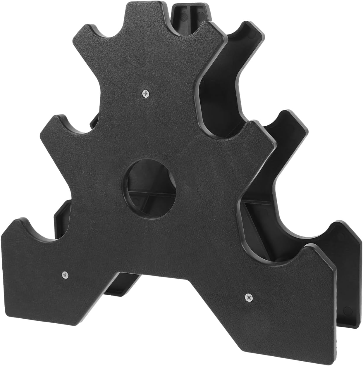 Kisangel Dumbbell Rack 3-Tier Plastic Weight Storage Stand Small Space-Saving Dumbbell Holder for Home Gym Exercise Equipment