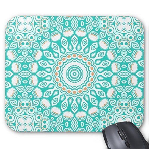 Preisvergleich Produktbild Kaleidoscope Mandala In Turquoise White and Tan Mouse Pad