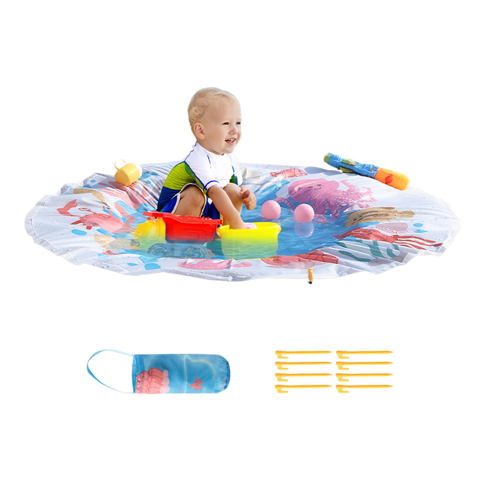 Piscina para bebés antideslizante con almohadilla segura para evitar caídas en el jardín