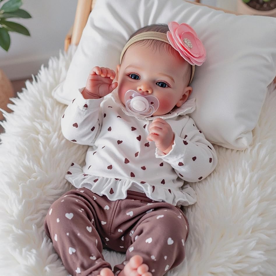 muñeca reborn bebé realista vinilo suave 48 cm miniatura 3
