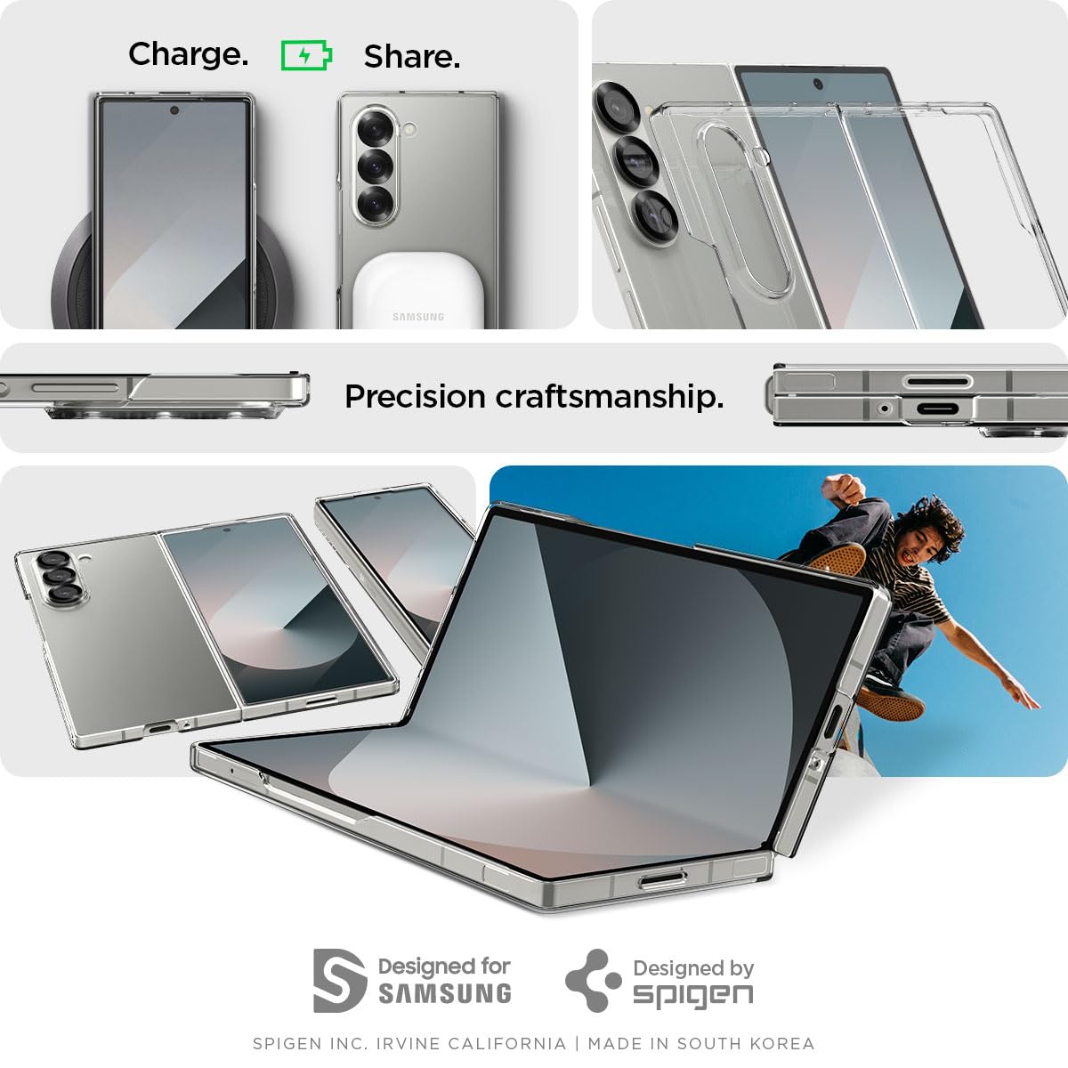 Spigen Cover Air Skin Compatibile con Samsung Galaxy Z Fold 6 - Trasparente