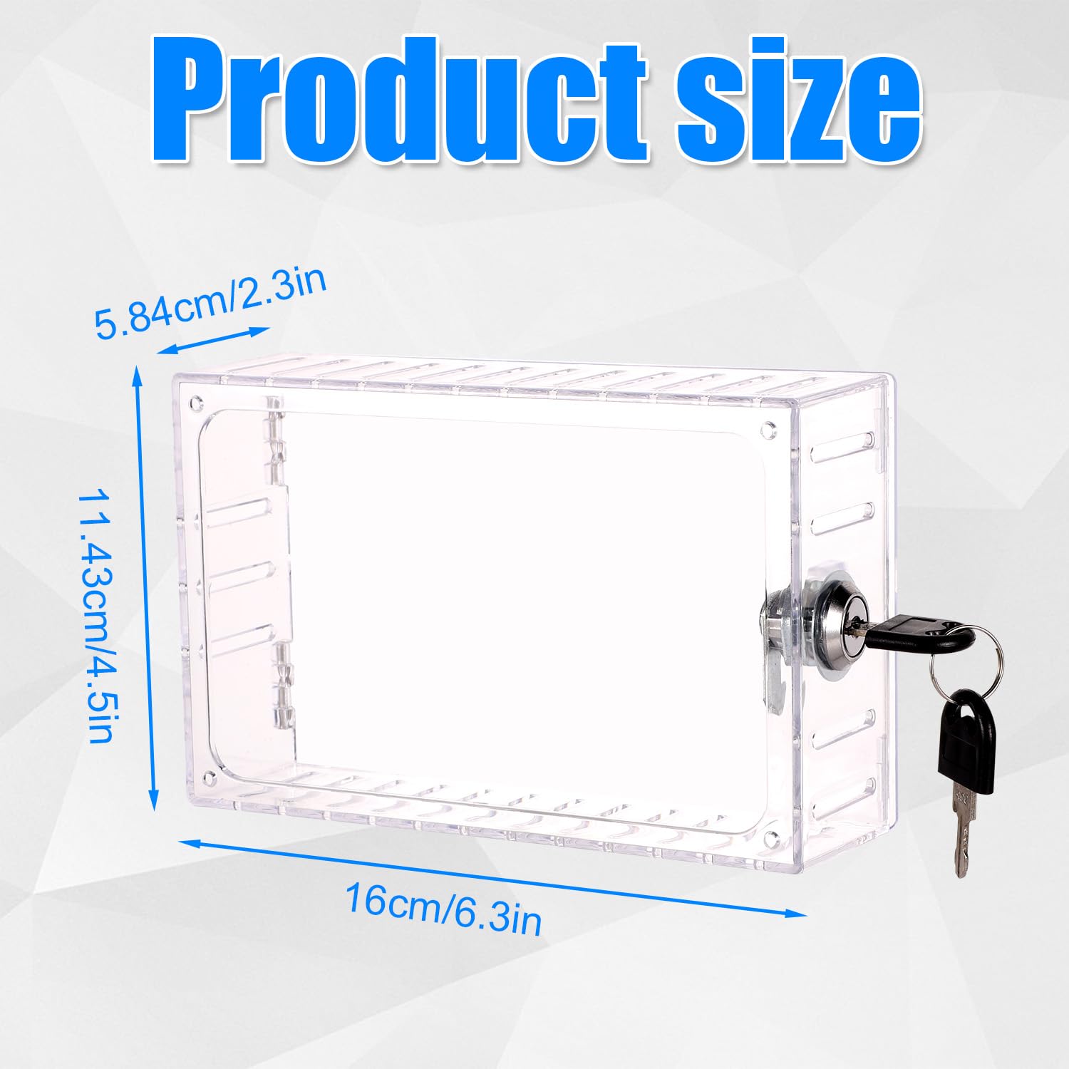 BOXOB Caja Bloqueo Termostato con Llave, Transparente Cubierta Termostato Protector Termostato Protector Termostato Pared Aire Acondicionado se Adapta a Termostato 16x11,4x5,8cm o Más Pequeño
