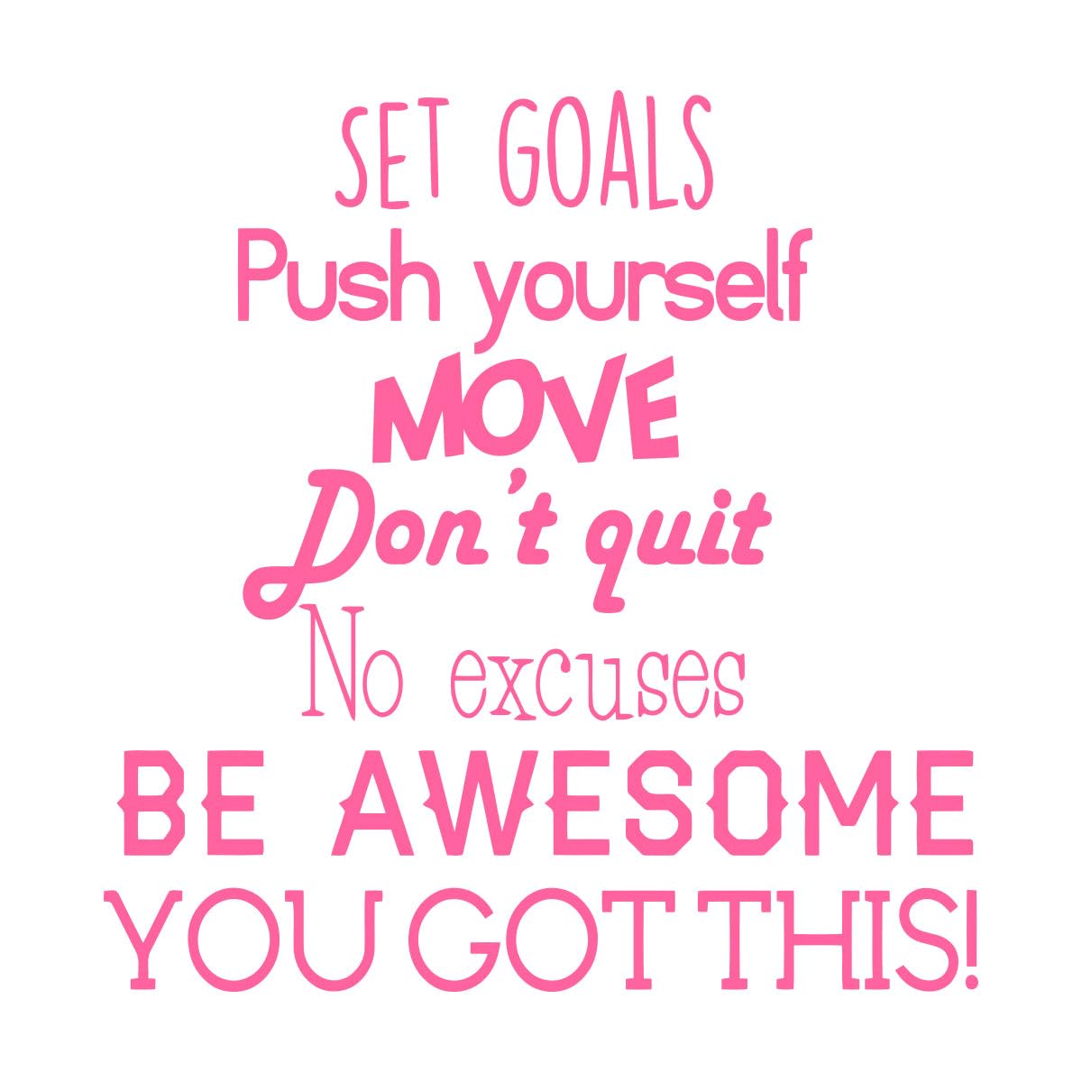Set Goals Phrase Wall Decal Teen Room Home Decor Inspirational Quotes Vinyl School Classroom Office Interior Wall Stickers Small - 28x28cm