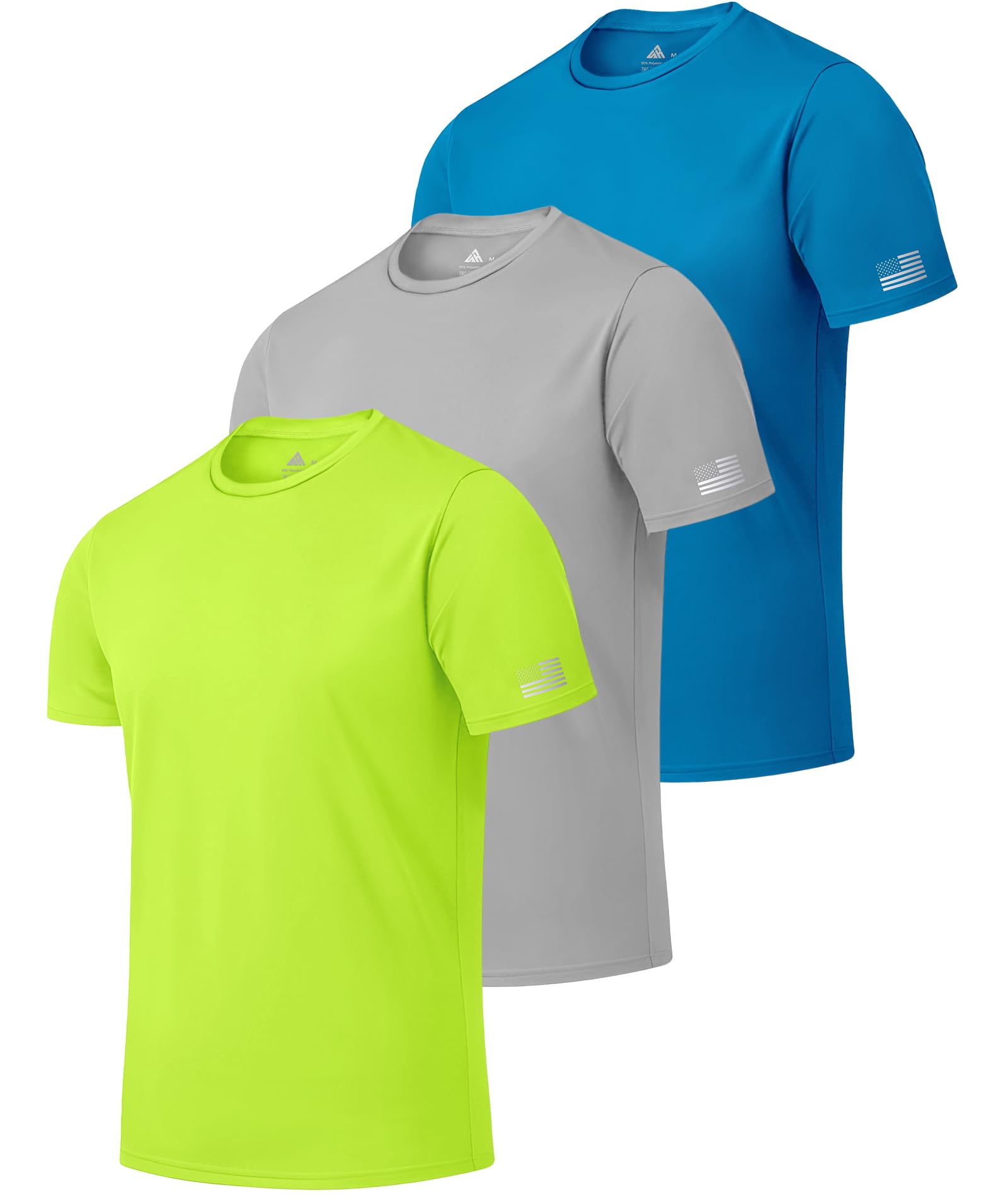 3 Pack Men's Swim Shirt UPF 50+ Rash Guard Short Sleeve Sun Protection T-Shirts Fishing Beach Workout Shirts