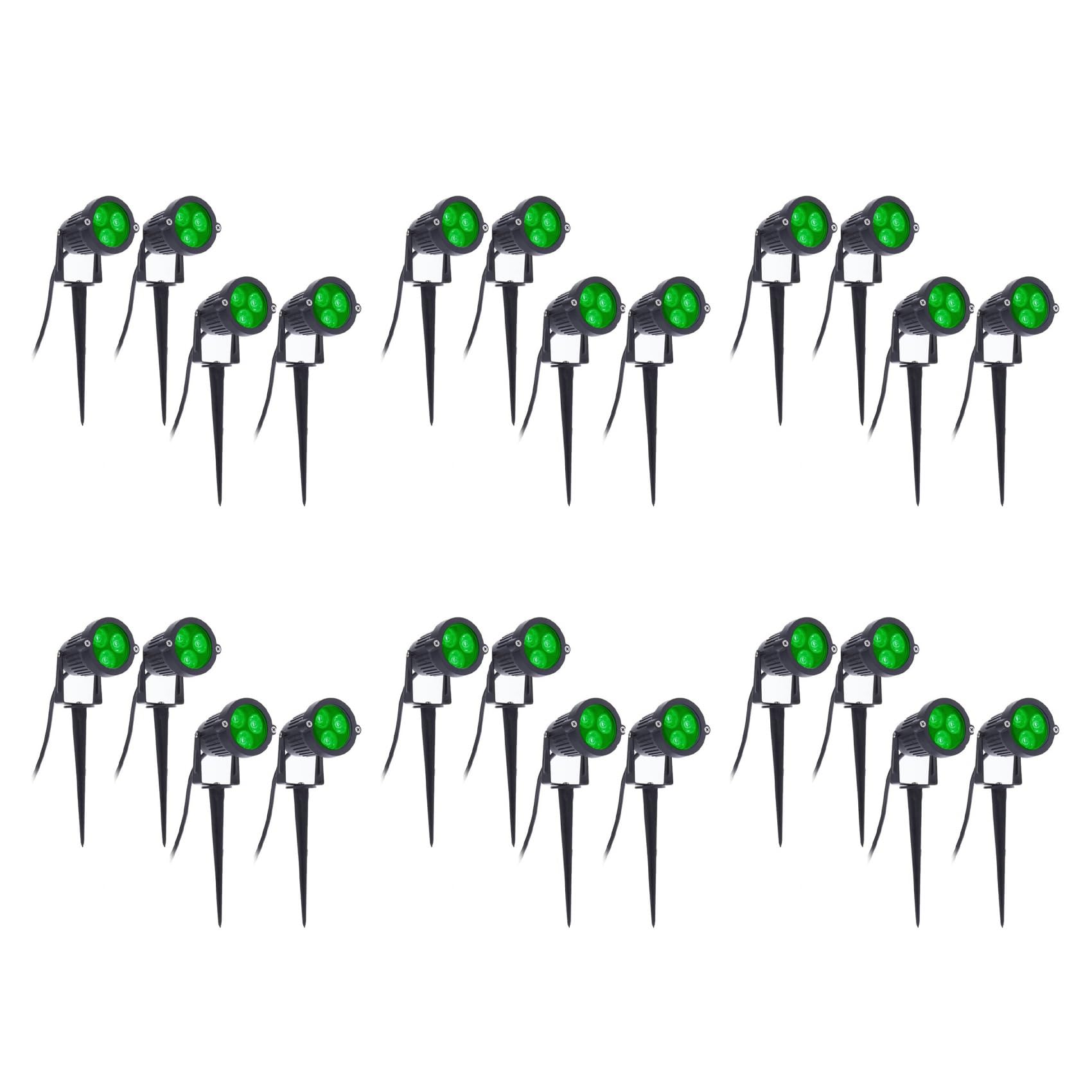Hndhbfgrt 24Pcs LED Garden Lights 3W 220V Outdoor Spotlight with Spike IP65 Waterproof Garden Landscape Decorative Lamp Green